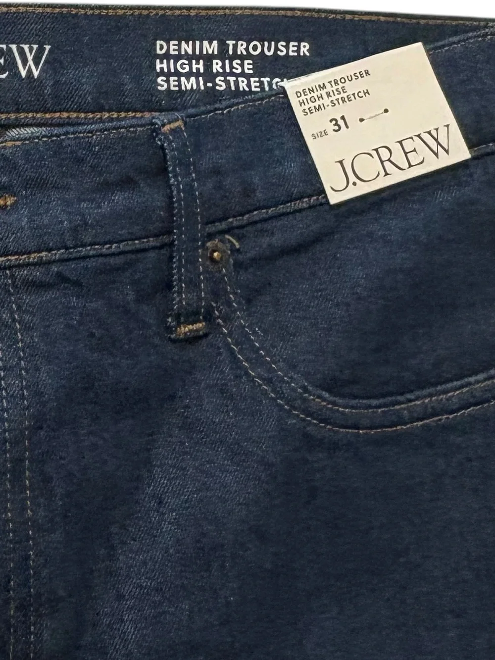 J. Crew Denim Trouser Jeans Size 31 Dark Wash Business Casual Going Out NWT